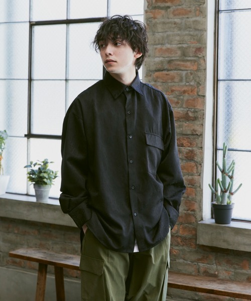 Alpinus（アルピナス）の「Flower Jacquard regular Collar Shirts / 花柄ジャガード織 レギュラーカラーシャツ（シャツ/ブラウス・メンズ・ダークグリーン/ブラック・SMALL/MEDIUM）」の17枚目の写真