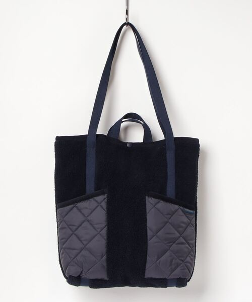 LAVENHAM（ラベンハム）の「QUILT POCKET TOTE BAG UNISEX / キルトポケット トートバッグ ユニセックス（トートバッグ・レディース・ベージュ/ダークネイビー・ONE SIZE）」の11枚目の写真