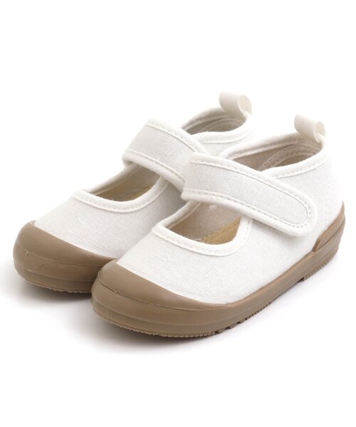 BREEZE（ブリーズ）の「【履きやすいベロクロ式】上履き（スリッポン・キッズ・ブルー/オレンジ/ベージュ・18/15 /19/17/16/14）」の1枚目の写真