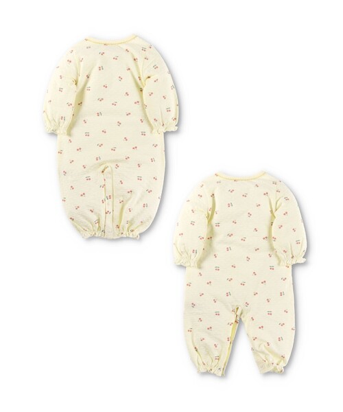 ほぼ未使用品⭐️ブリーフィング　ジャンパー　ベージュ　サイズS BRANSHES（ブランシェス）の「うさぎ総柄肌着付き2WAYオール