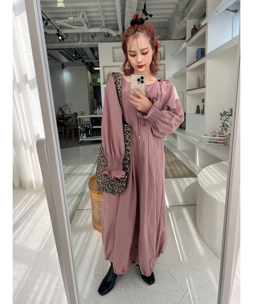 JUMELLE（ジュメロ）の「【低身長~高身長】ドロストバルーンＯＰ（ワンピース・レディース・ピンク・FREE）」の8枚目の写真