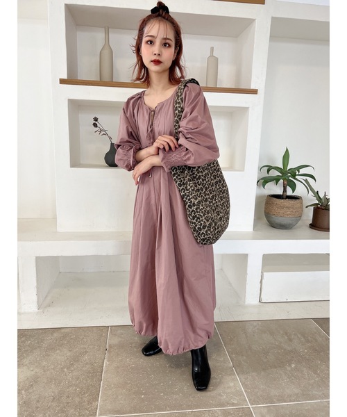 JUMELLE（ジュメロ）の「【低身長~高身長】ドロストバルーンＯＰ（ワンピース・レディース・ピンク・FREE）」の10枚目の写真