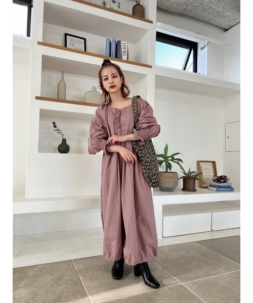 JUMELLE（ジュメロ）の「【低身長~高身長】ドロストバルーンＯＰ（ワンピース・レディース・ピンク・FREE）」の11枚目の写真