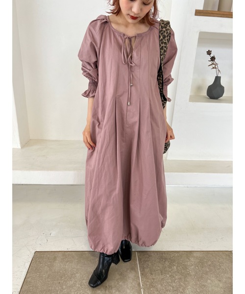 JUMELLE（ジュメロ）の「【低身長~高身長】ドロストバルーンＯＰ（ワンピース・レディース・ピンク・FREE）」の4枚目の写真