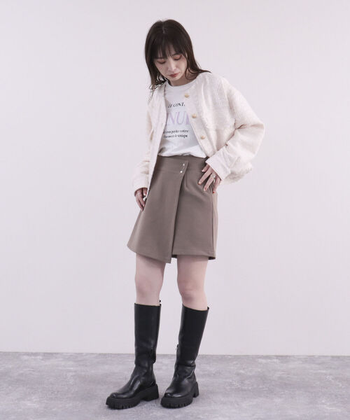 fredy emue(フレディエミュ)の「ツィードノーカラージャケット(ノーカラージャケット・レディース・ブルー/アイボリー/ブラック・38)」の8枚目の写真