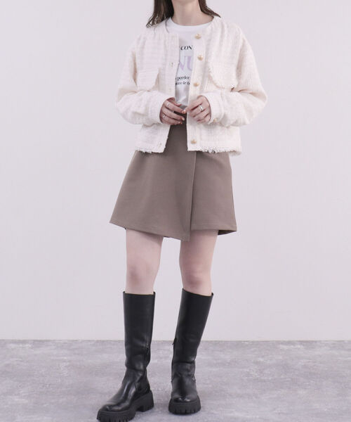 fredy emue(フレディエミュ)の「ツィードノーカラージャケット(ノーカラージャケット・レディース・ブルー/アイボリー/ブラック・38)」の18枚目の写真