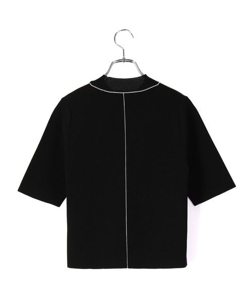 ADAM ET ROPE'（アダムエロペ）の「【サステナブル】バイカラーハーフスリーブニット（ニット/セーター・レディース・グレー/ホワイト系その他/ブラック系その他・FREE）」の10枚目の写真