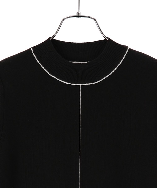 ADAM ET ROPE'（アダムエロペ）の「【サステナブル】バイカラーハーフスリーブニット（ニット/セーター・レディース・グレー/ホワイト系その他/ブラック系その他・FREE）」の11枚目の写真