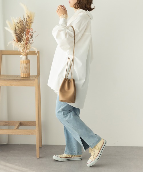 SLURR（スラ―）の「ビックシルエットシャツ（シャツ/ブラウス・レディース・サックスブルー系3/オフホワイト/ピンク系その他/サックスブルー・FREE）」の13枚目の写真