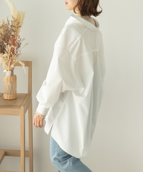 SLURR（スラ―）の「ビックシルエットシャツ（シャツ/ブラウス・レディース・サックスブルー系3/オフホワイト/ピンク系その他/サックスブルー・FREE）」の7枚目の写真