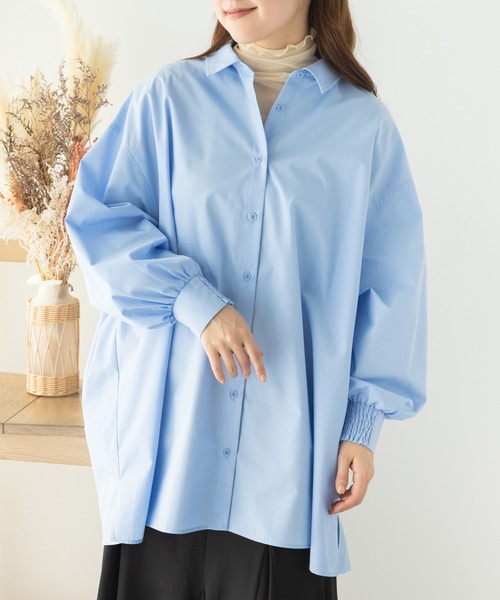 SLURR（スラ―）の「ビックシルエットシャツ（シャツ/ブラウス・レディース・サックスブルー系3/オフホワイト/ピンク系その他/サックスブルー・FREE）」の15枚目の写真