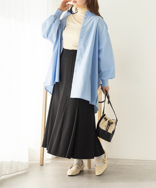 SLURR（スラ―）の「ビックシルエットシャツ（シャツ/ブラウス・レディース・サックスブルー系3/オフホワイト/ピンク系その他/サックスブルー・FREE）」の16枚目の写真