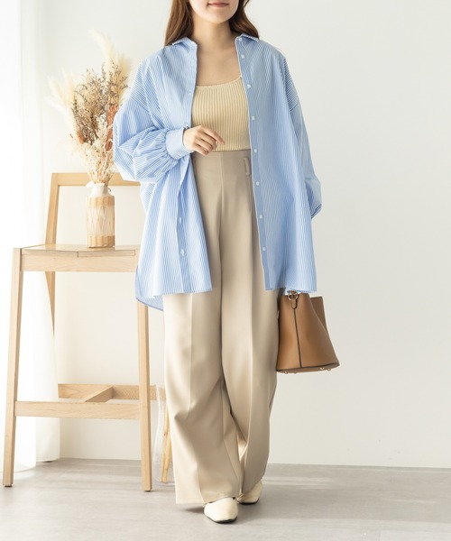 SLURR（スラ―）の「ビックシルエットシャツ（シャツ/ブラウス・レディース・サックスブルー系3/オフホワイト/ピンク系その他/サックスブルー・FREE）」の19枚目の写真