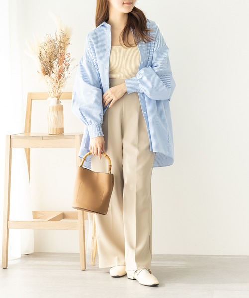 SLURR（スラ―）の「ビックシルエットシャツ（シャツ/ブラウス・レディース・サックスブルー系3/オフホワイト/ピンク系その他/サックスブルー・FREE）」の20枚目の写真