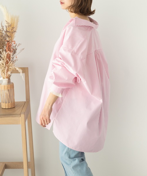 SLURR（スラ―）の「ビックシルエットシャツ（シャツ/ブラウス・レディース・サックスブルー系3/オフホワイト/ピンク系その他/サックスブルー・FREE）」の22枚目の写真