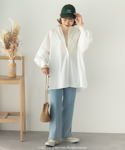 SLURR（スラ―）の「ビックシルエットシャツ（シャツ/ブラウス・レディース・サックスブルー系3/オフホワイト/ピンク系その他/サックスブルー・FREE）」の10枚目の写真