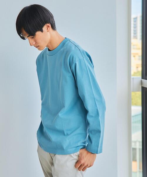 green label relaxing（グリーンレーベルリラクシング）の「GIZA クルーネック ロングスリーブ カットソー（Tシャツ/カットソー・メンズ・ネイビー/オレンジ/ホワイト/ライトブルー・S/L/XL/M）」の2枚目の写真