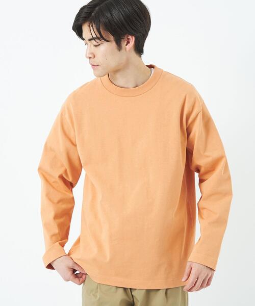 green label relaxing（グリーンレーベルリラクシング）の「GIZA クルーネック ロングスリーブ カットソー（Tシャツ/カットソー・メンズ・ネイビー/オレンジ/ホワイト/ライトブルー・S/L/XL/M）」の8枚目の写真