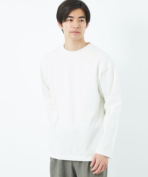 green label relaxing（グリーンレーベルリラクシング）の「GIZA クルーネック ロングスリーブ カットソー（Tシャツ/カットソー・メンズ・ネイビー/オレンジ/ホワイト/ライトブルー・S/L/XL/M）」の10枚目の写真