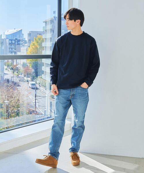 green label relaxing（グリーンレーベルリラクシング）の「GIZA クルーネック ロングスリーブ カットソー（Tシャツ/カットソー・メンズ・ネイビー/オレンジ/ホワイト/ライトブルー・S/L/XL/M）」の15枚目の写真