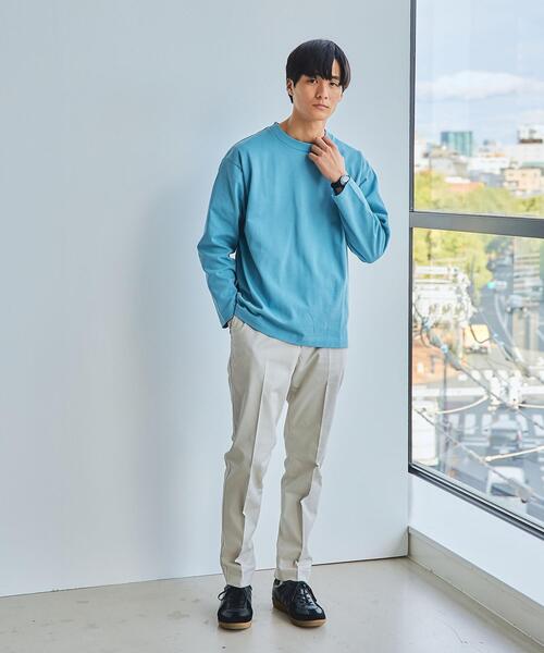 green label relaxing（グリーンレーベルリラクシング）の「GIZA クルーネック ロングスリーブ カットソー（Tシャツ/カットソー・メンズ・ネイビー/オレンジ/ホワイト/ライトブルー・S/L/XL/M）」の17枚目の写真