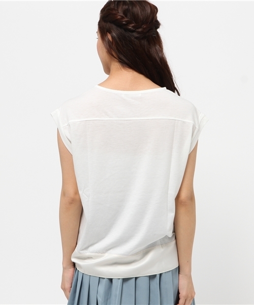 OUTLET(アウトレット)の「【CIAOPANIC TYPY】異素材リボンTシャツ(Tシャツ/カットソー・レディース・ホワイト・FREE)」の4枚目の写真