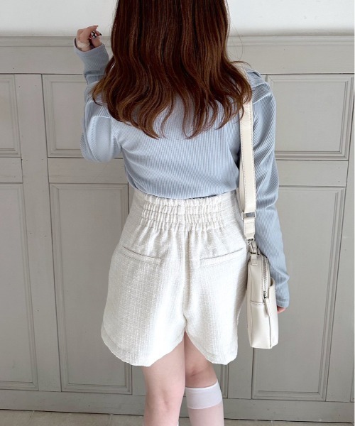 OLIVE des OLIVE（オリーブデオリーブ）の「白衿リボンプルオーバー（Tシャツ/カットソー・レディース・ブラック/オフホワイト/サックスブルー・FREE）」の21枚目の写真