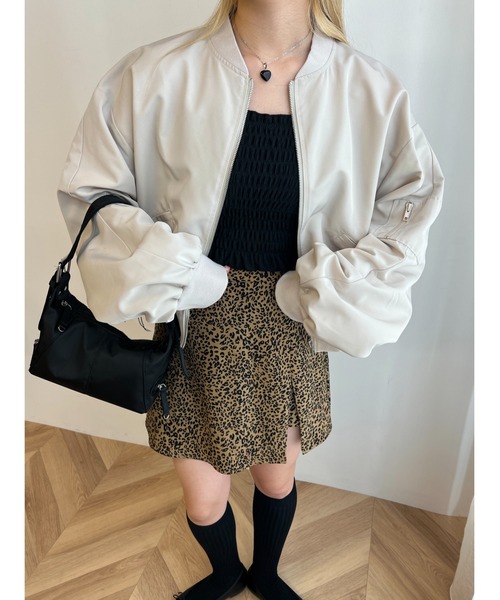 PHILLY（フィリー）の「ショートライトMA-1（MA-1・レディース・ブラック/アイボリー/ライトパープル・FREE）」の13枚目の写真