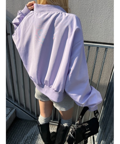 PHILLY（フィリー）の「ショートライトMA-1（MA-1・レディース・ブラック/アイボリー/ライトパープル・FREE）」の5枚目の写真