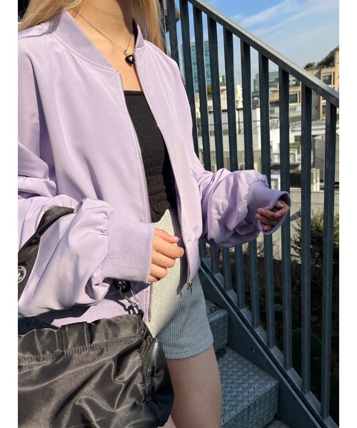 PHILLY（フィリー）の「ショートライトMA-1（MA-1・レディース・ブラック/アイボリー/ライトパープル・FREE）」の20枚目の写真