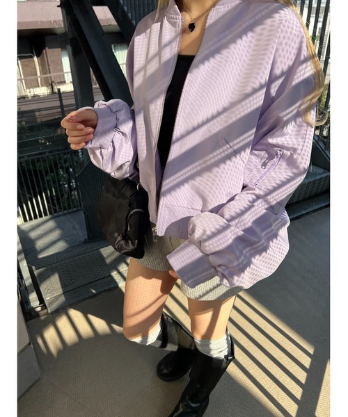 PHILLY（フィリー）の「ショートライトMA-1（MA-1・レディース・ブラック/アイボリー/ライトパープル・FREE）」の15枚目の写真