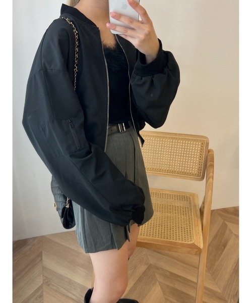 PHILLY（フィリー）の「ショートライトMA-1（MA-1・レディース・ブラック/アイボリー/ライトパープル・FREE）」の22枚目の写真