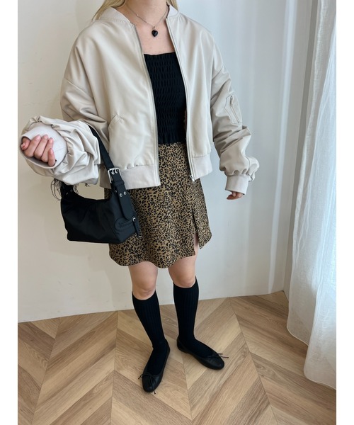 PHILLY（フィリー）の「ショートライトMA-1（MA-1・レディース・ブラック/アイボリー/ライトパープル・FREE）」の7枚目の写真