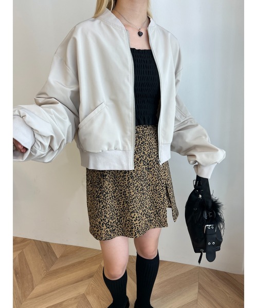 PHILLY（フィリー）の「ショートライトMA-1（MA-1・レディース・ブラック/アイボリー/ライトパープル・FREE）」の10枚目の写真