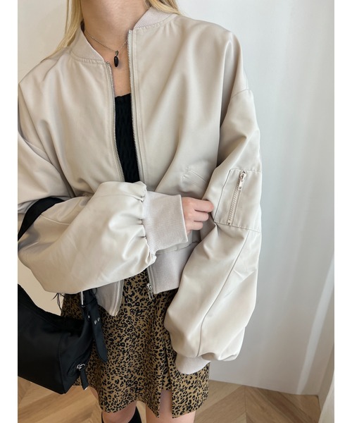 PHILLY（フィリー）の「ショートライトMA-1（MA-1・レディース・ブラック/アイボリー/ライトパープル・FREE）」の16枚目の写真