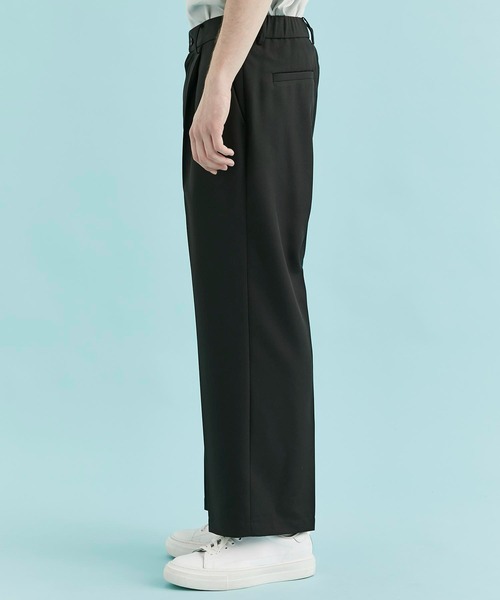 CITY TOKYO（シティトウキョウ）の「リネンライクワンタックストレートパンツ（スラックス・メンズ・ブラック/グレイッシュベージュ/ライトグレー・2/1）」の8枚目の写真