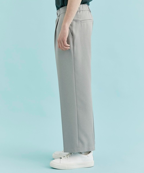 CITY TOKYO（シティトウキョウ）の「リネンライクワンタックストレートパンツ（スラックス・メンズ・ブラック/グレイッシュベージュ/ライトグレー・2/1）」の18枚目の写真