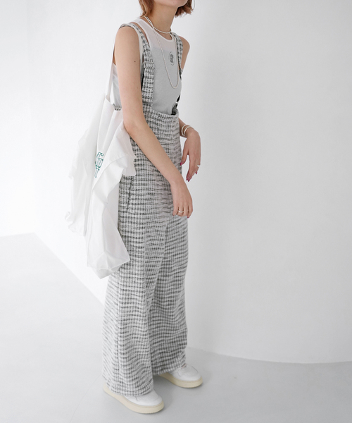 SLOBE citron.(スローブシトロン)の「SLOBE citron.TWEED ジョガーサロペット(サロペット/オーバーオール・レディース・イエロー/ブラック・FREE)」の8枚目の写真