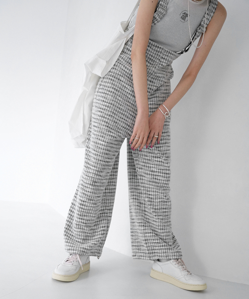 SLOBE citron.(スローブシトロン)の「SLOBE citron.TWEED ジョガーサロペット(サロペット/オーバーオール・レディース・イエロー/ブラック・FREE)」の9枚目の写真