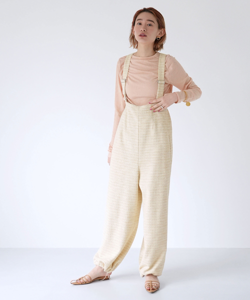 SLOBE citron.(スローブシトロン)の「SLOBE citron.TWEED ジョガーサロペット(サロペット/オーバーオール・レディース・イエロー/ブラック・FREE)」の11枚目の写真