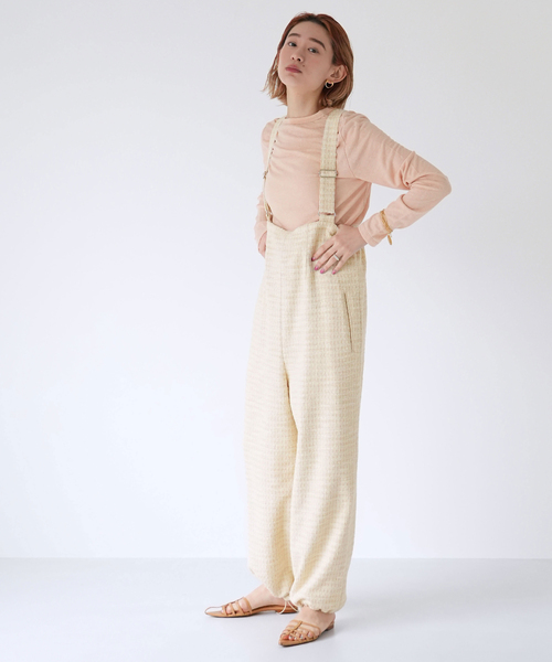 SLOBE citron.(スローブシトロン)の「SLOBE citron.TWEED ジョガーサロペット(サロペット/オーバーオール・レディース・イエロー/ブラック・FREE)」の12枚目の写真