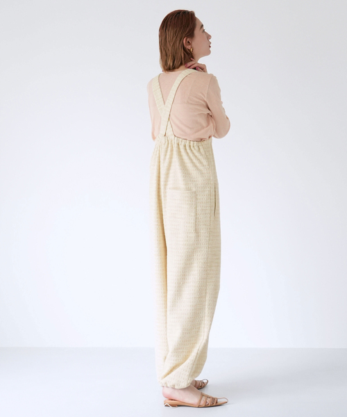 SLOBE citron.(スローブシトロン)の「SLOBE citron.TWEED ジョガーサロペット(サロペット/オーバーオール・レディース・イエロー/ブラック・FREE)」の14枚目の写真