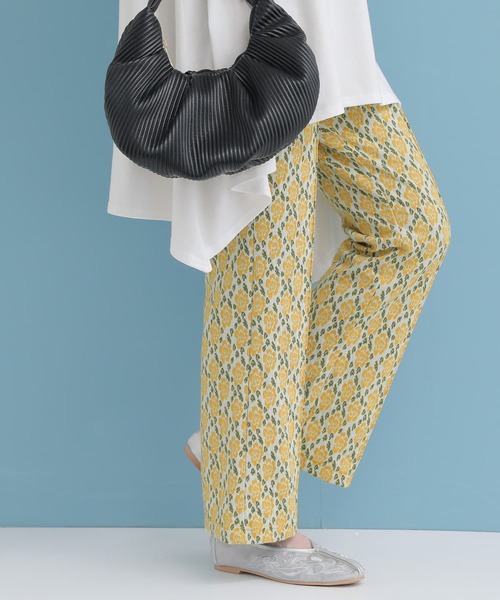 osharewalker（オシャレウォーカー）の「『カットソージャカードフレアパンツ』（その他パンツ・レディース・ブラック/イエロー・1/2）」の6枚目の写真