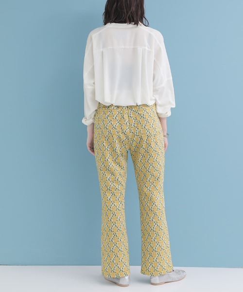 osharewalker（オシャレウォーカー）の「『カットソージャカードフレアパンツ』（その他パンツ・レディース・ブラック/イエロー・1/2）」の9枚目の写真