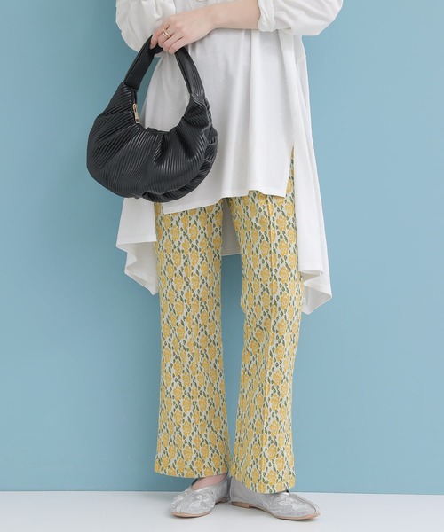 osharewalker（オシャレウォーカー）の「『カットソージャカードフレアパンツ』（その他パンツ・レディース・ブラック/イエロー・1/2）」の5枚目の写真