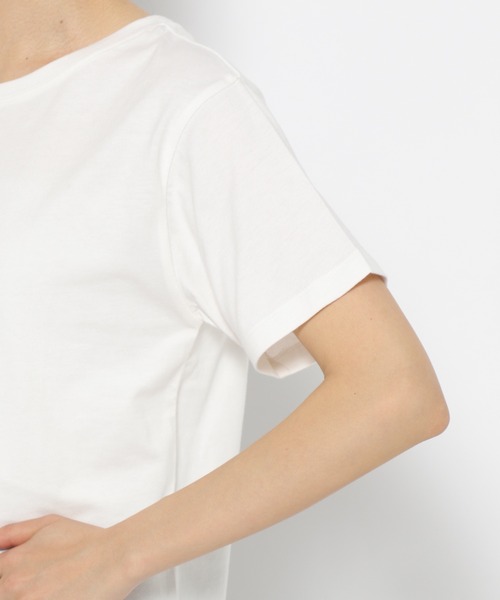 mysty woman（ミスティウーマン）の「刺繍ロゴレギュラーT 197364（Tシャツ/カットソー・レディース・オフホワイト/チャコールグレー/ライトグリーン・FREE）」の19枚目の写真