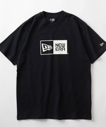 NEW ERA（ニューエラ）の「【NEW ERA/ニューエラ】Box Logo ボックスロゴ ブラック×ホワイト プリント 半袖クルーネックTシャツ/ レギュラーフィット/ブラック（Tシャツ/カットソー）」