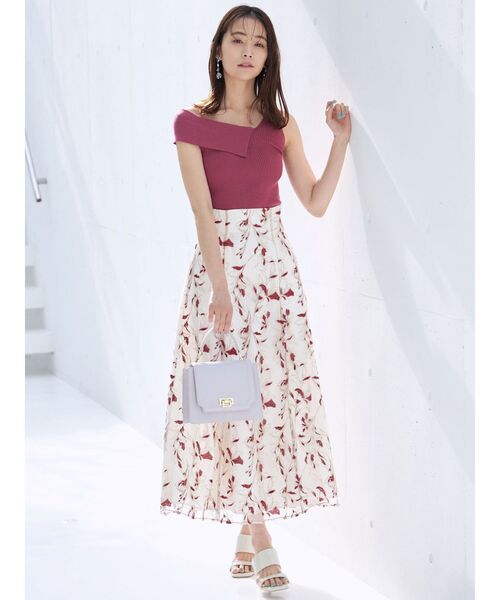 MERCURYDUO（マーキュリーデュオ）の「3WAYアシメチェンジリブコンパクトニット（ニット/セーター・レディース・オフホワイト/ブラック/パープル/ピンク・FREE）」の6枚目の写真