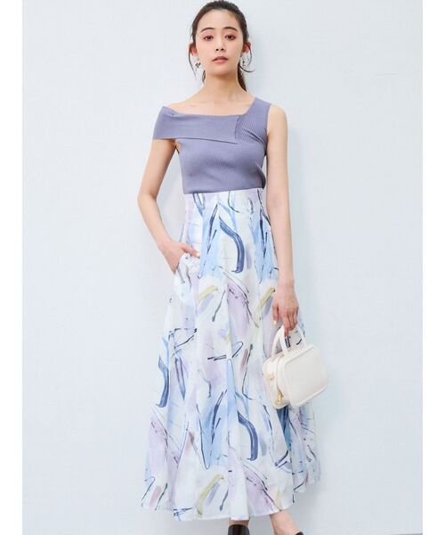 MERCURYDUO（マーキュリーデュオ）の「3WAYアシメチェンジリブコンパクトニット（ニット/セーター・レディース・オフホワイト/ブラック/パープル/ピンク・FREE）」の14枚目の写真