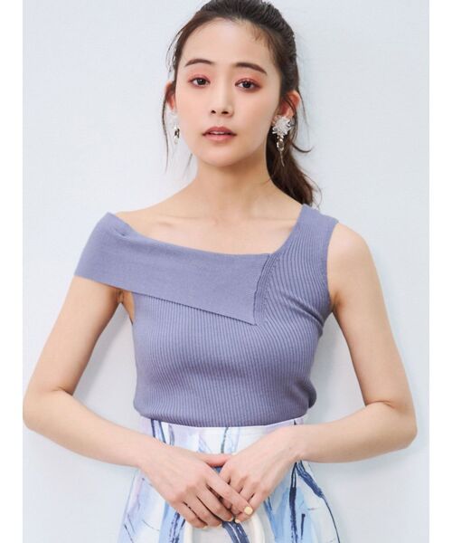 MERCURYDUO（マーキュリーデュオ）の「3WAYアシメチェンジリブコンパクトニット（ニット/セーター・レディース・オフホワイト/ブラック/パープル/ピンク・FREE）」の16枚目の写真